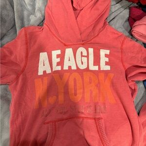 American Eagle Outfitters Kids Hoodie - Coral and Orange